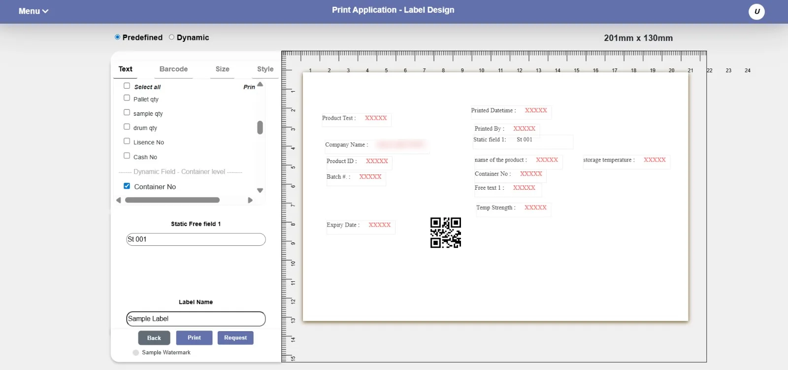 Labeltrix pharmaceutical labeling software label design screen